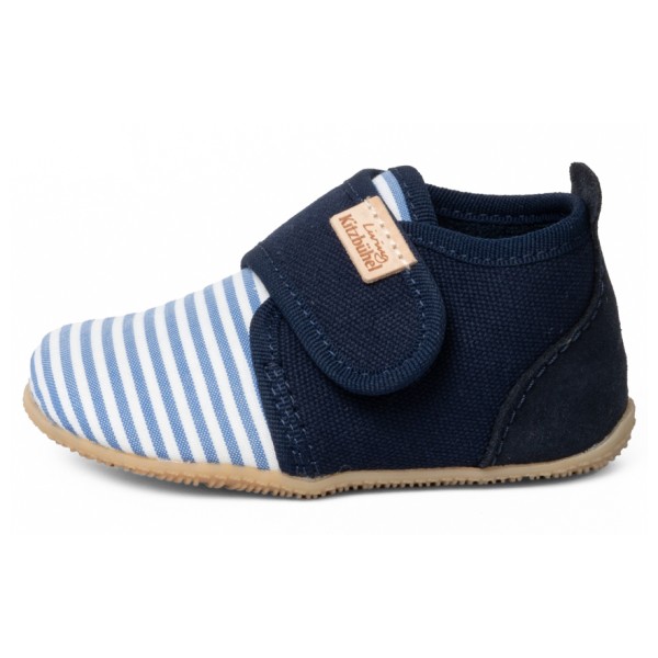 Living Kitzbühel - Kid's Babyklett Sigi Streifchen - Hüttenschuhe Gr 25 blau von Living Kitzbühel