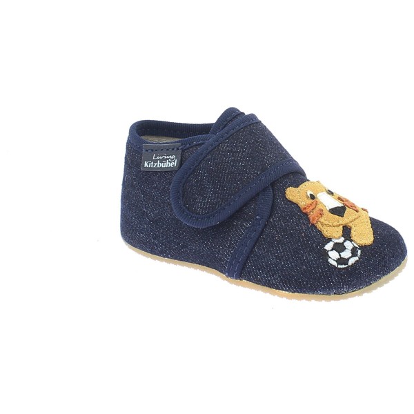 Living Kitzbühel - Kid's Babyklett Tiger & Fußball - Hüttenschuhe Gr 20 blau von Living Kitzbühel