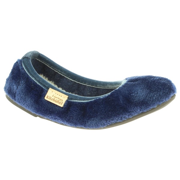 Living Kitzbühel - Kid's Ballerina Samt Unifaben - Hüttenschuhe Gr 28 blau von Living Kitzbühel