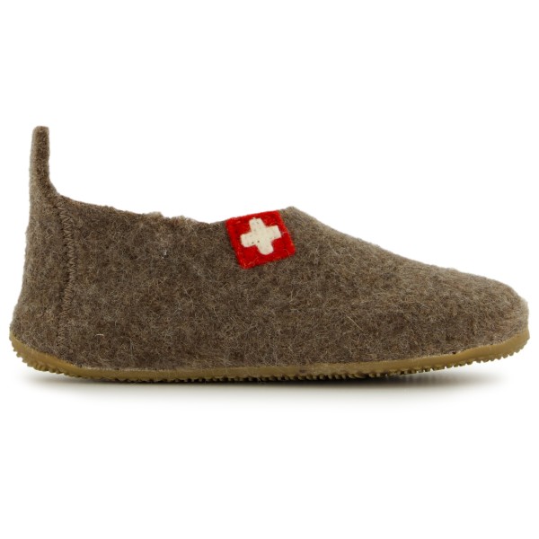 Living Kitzbühel - Kid's Slipper Schweizer Kreuz - Hüttenschuhe Gr 32;33;34;35 grau von Living Kitzbühel