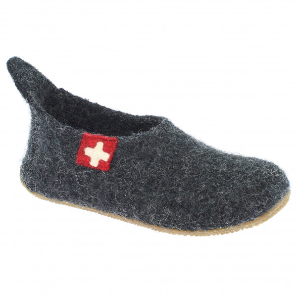 Living Kitzbühel - Kid's Slipper Schweizer Kreuz - Hüttenschuhe Gr 33 grau von Living Kitzbühel