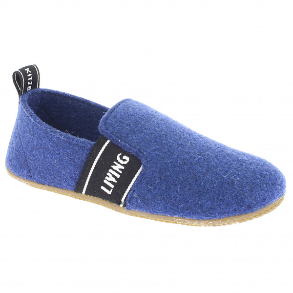 Living Kitzbühel - Kid's T-Modell Filz & LK Schriftzug - Hüttenschuhe Gr 26 blau von Living Kitzbühel