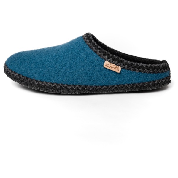 Living Kitzbühel - Pantoffel mit Häkelverzierung - Hüttenschuhe Gr 36 blau von Living Kitzbühel