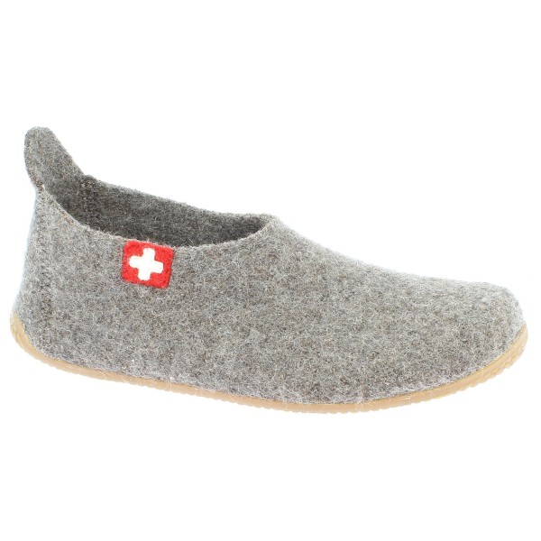 Living Kitzbühel - Slipper Schweizer Kreuz No. 4249 - Hüttenschuhe Gr 25 grau von Living Kitzbühel