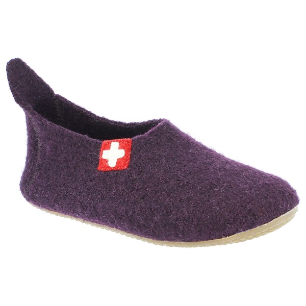 Living Kitzbühel - Slipper Schweizer Kreuz No. 4249 - Hüttenschuhe Gr 35 lila von Living Kitzbühel