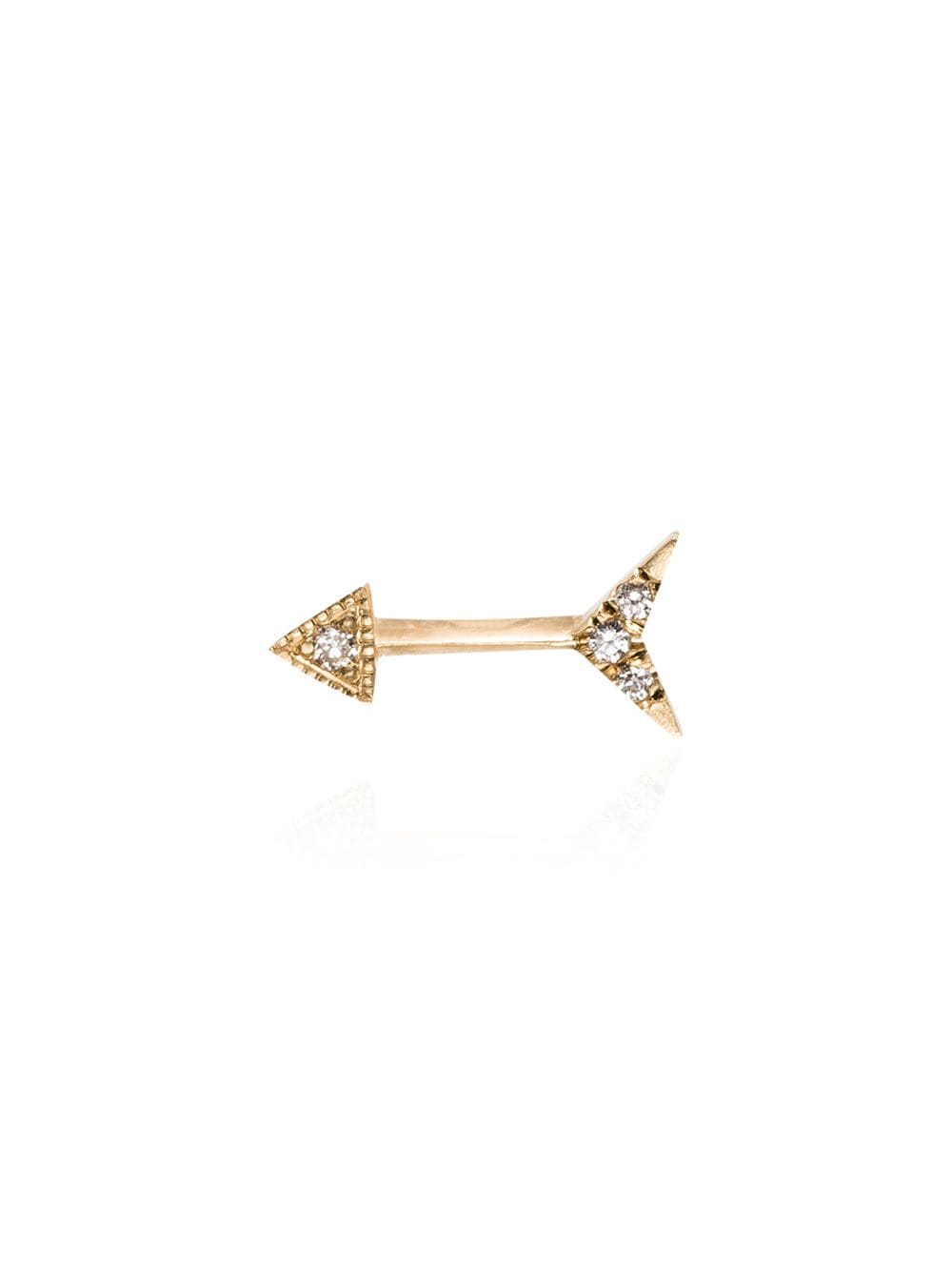 Lizzie Mandler Fine Jewelry 18kt gold diamond-embellished arrow stud earring von Lizzie Mandler Fine Jewelry