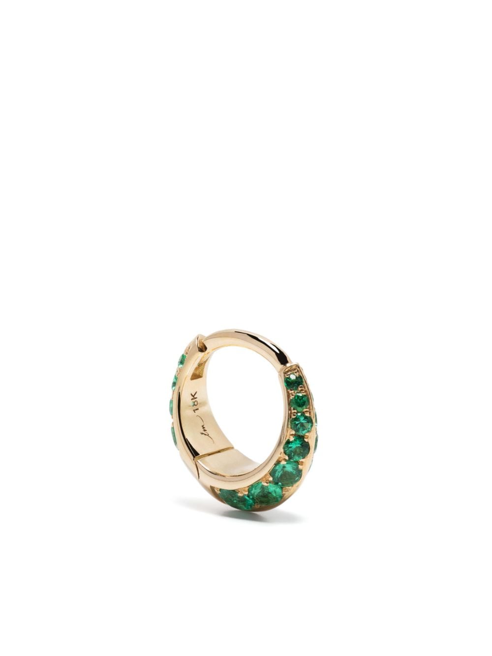 Lizzie Mandler Fine Jewelry 18kt yellow gold Double Sided emerald hoop earring von Lizzie Mandler Fine Jewelry