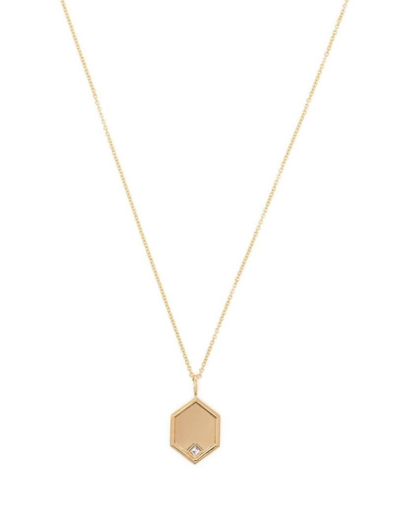 Lizzie Mandler Fine Jewelry 18kt yellow gold Hexagon charm diamond necklace von Lizzie Mandler Fine Jewelry