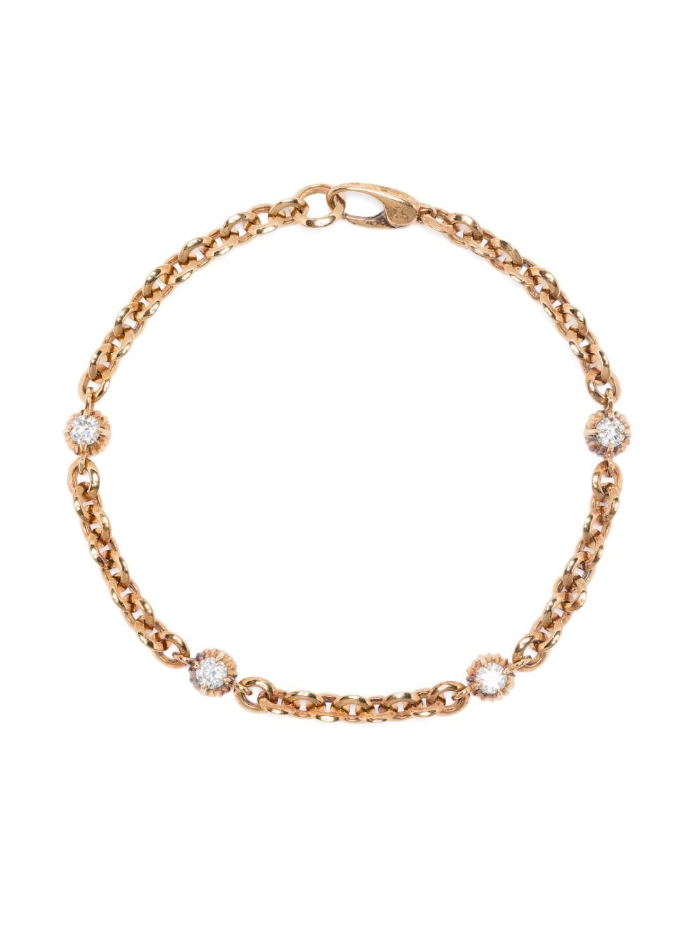 Lizzie Mandler Fine Jewelry 18kt yellow gold fluted white diamonds bracelet von Lizzie Mandler Fine Jewelry