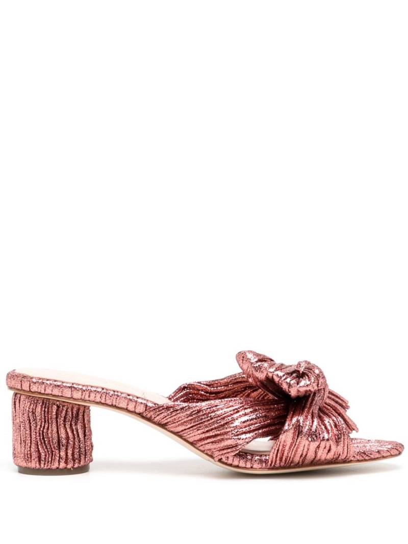 Loeffler Randall 50mm metallic-effect plissé sandals - Pink von Loeffler Randall