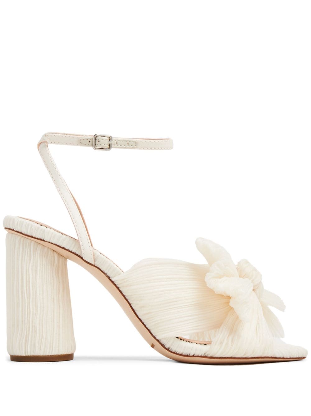 Loeffler Randall Camellia pleated-bow 90mm sandals - Neutrals von Loeffler Randall