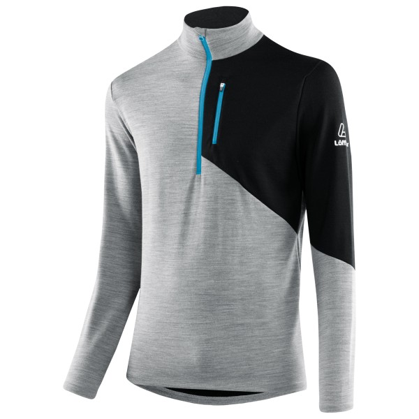 Löffler - Midlayer Block Transtex Merino - Merinolongsleeve Gr 50 grau von Löffler