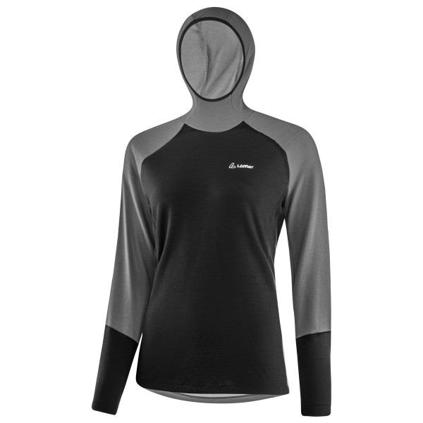 Löffler - Women's Hoody Transtex Merino - Merinoshirt Gr 38 schwarz/grau von Löffler