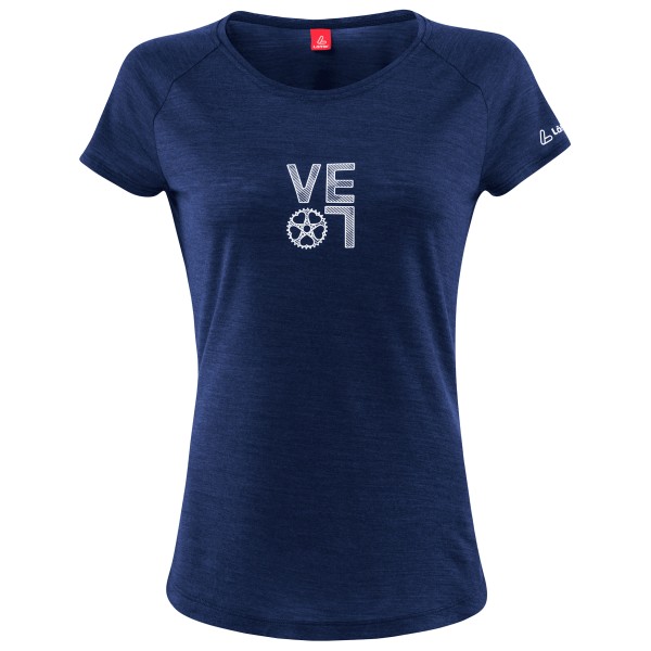 Löffler - Women's Printshirt Velo Merino-Tencel - Merinoshirt Gr 36 blau von Löffler