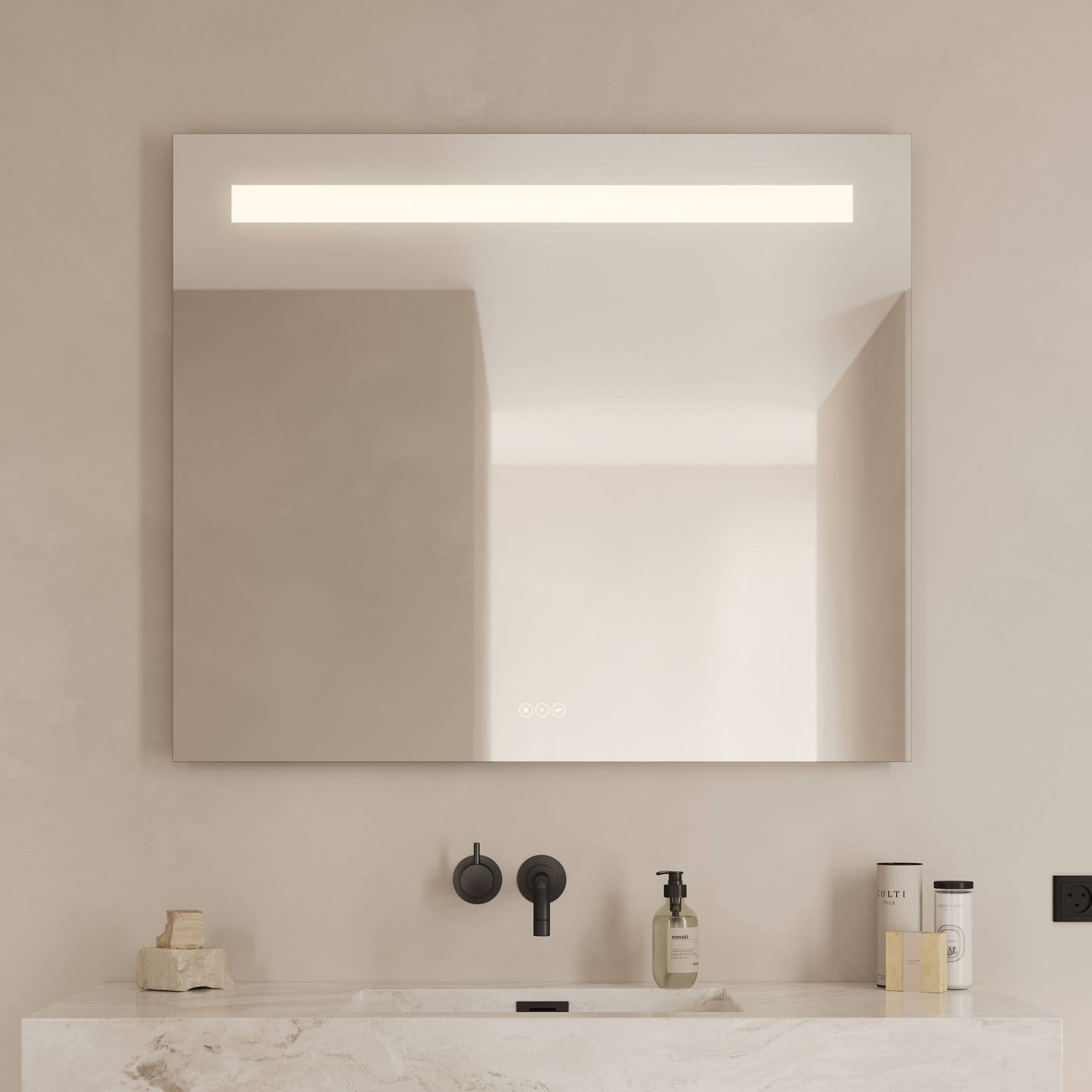 Loevschall Badspiegel »Lökken Quadratisch, Badzimmerspiegel mit LED Beleuchtung, Lichtspiegel«, Touchpanel für Lichtsteuerung, Verstellbarer Spiegel, Dänisches Design Loevschall Badspiegel »Lökken Quadratisch, Badzimmerspiegel mit LED Beleuchtung, Lichtspiegel«, Touchpanel für Lichtsteuerung, Verstellbarer Spiegel, Dänisches Design von Loevschall