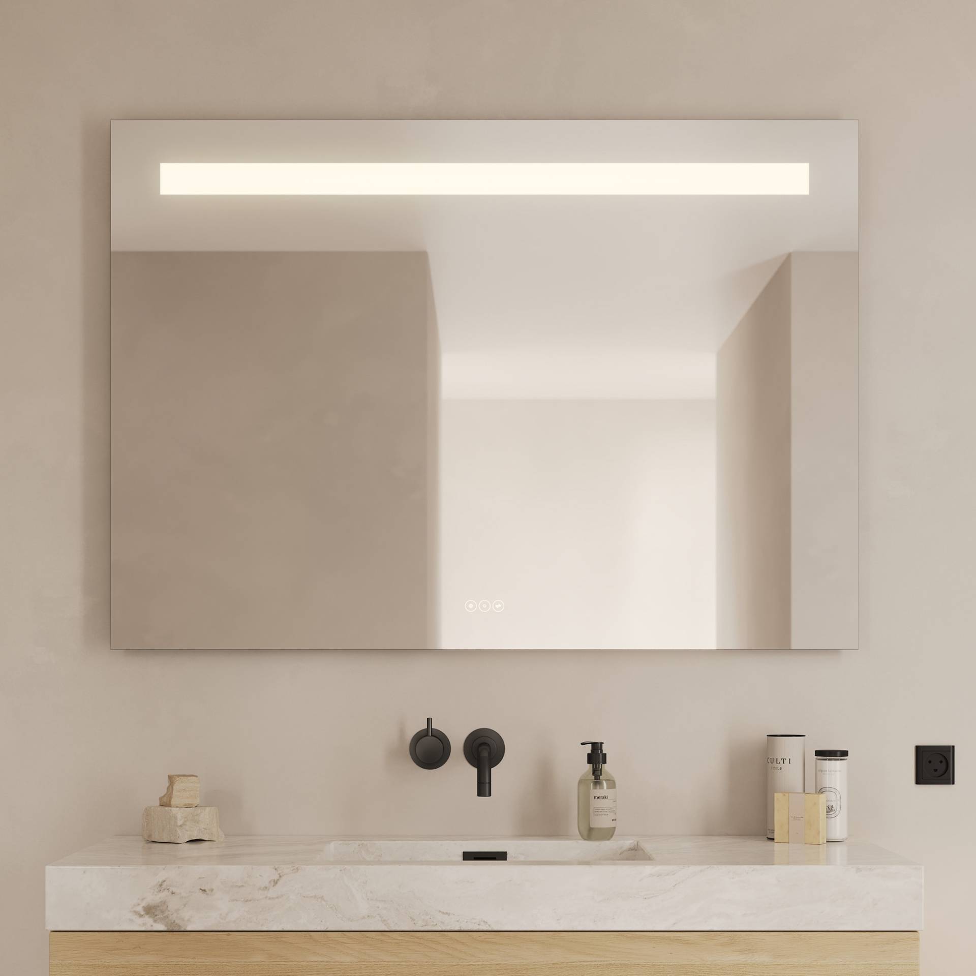 Loevschall Badspiegel »Lökken Quadratisch, Badzimmerspiegel mit LED Beleuchtung, Lichtspiegel«, Touchpanel für Lichtsteuerung, Verstellbarer Spiegel, Dänisches Design Loevschall Badspiegel »Lökken Quadratisch, Badzimmerspiegel mit LED Beleuchtung, Lichtspiegel«, Touchpanel für Lichtsteuerung, Verstellbarer Spiegel, Dänisches Design von Loevschall
