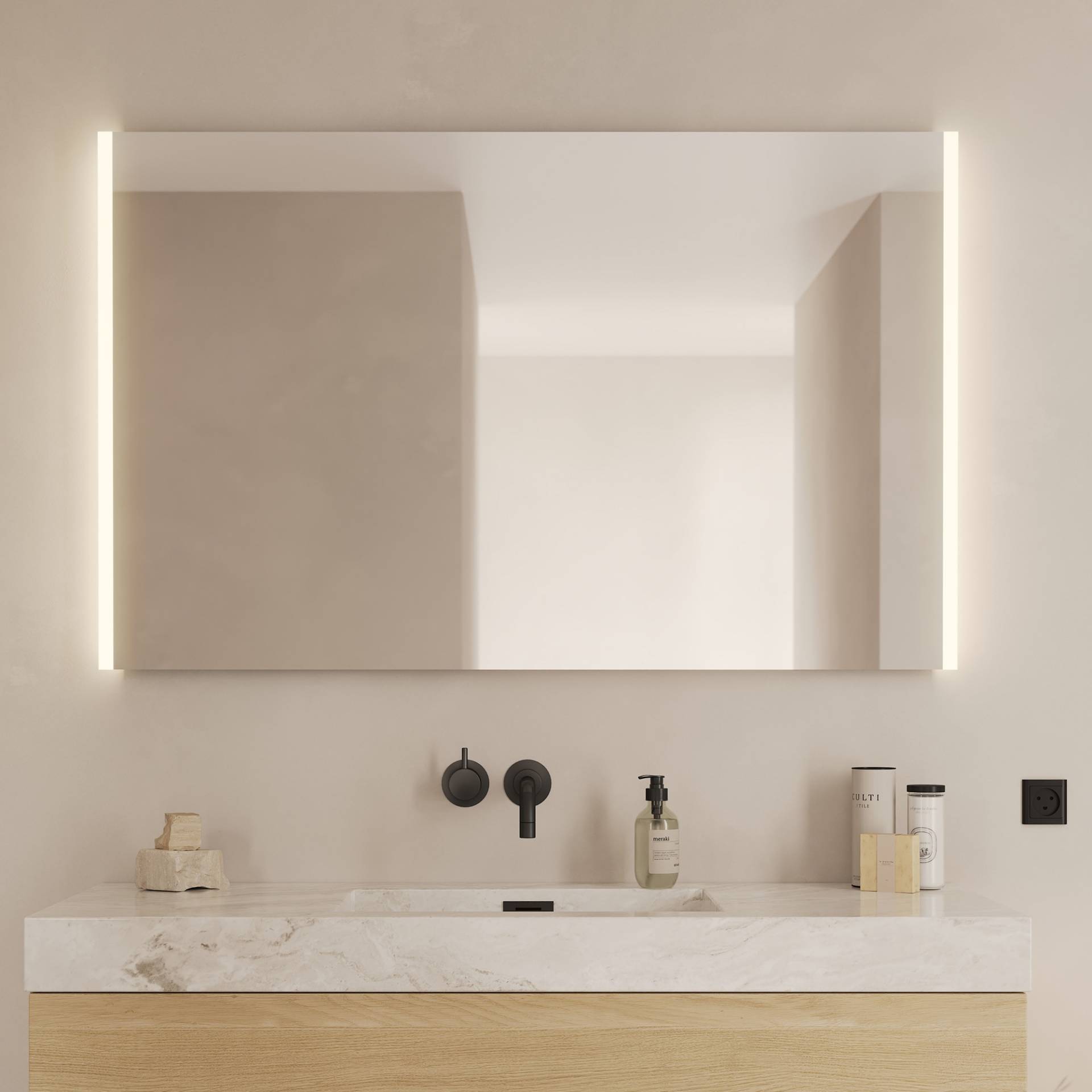 Loevschall LED-Lichtspiegel »Lago Quadratisch, Badzimmerspiegel mit LED Beleuchtung«, Verstellbarer Spiegel mit Licht, Dänisches Design Loevschall LED-Lichtspiegel »Lago Quadratisch, Badzimmerspiegel mit LED Beleuchtung«, Verstellbarer Spiegel mit Licht, Dänisches Design von Loevschall
