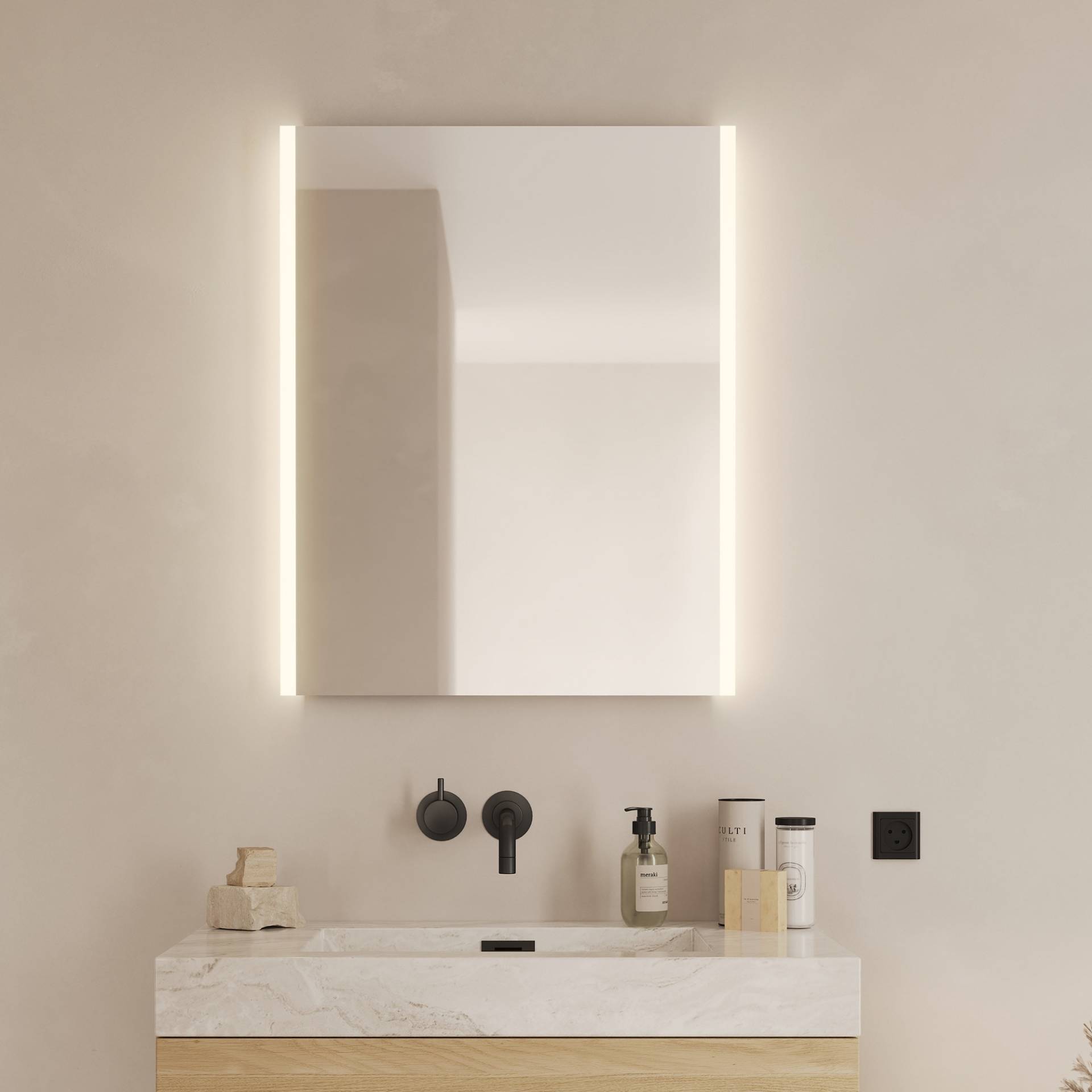 Loevschall LED-Lichtspiegel »Lago Quadratisch, Badzimmerspiegel mit LED Beleuchtung«, Verstellbarer Spiegel mit Licht, Dänisches Design Loevschall LED-Lichtspiegel »Lago Quadratisch, Badzimmerspiegel mit LED Beleuchtung«, Verstellbarer Spiegel mit Licht, Dänisches Design von Loevschall