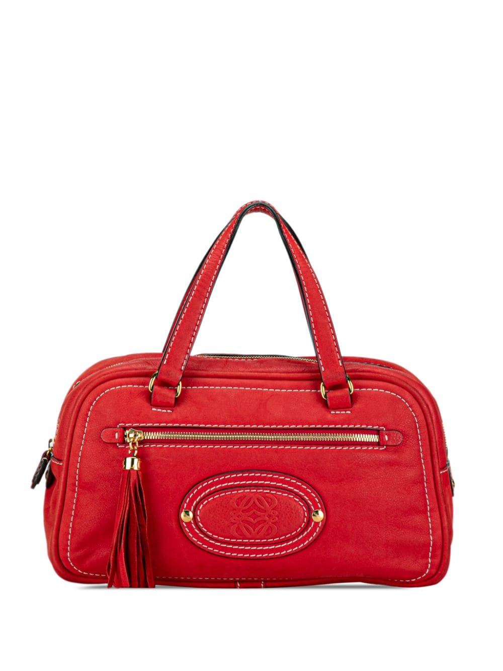 Loewe Pre-Owned 2000-2010 Leather Anagram Tassel handbag - Red von Loewe Pre-Owned