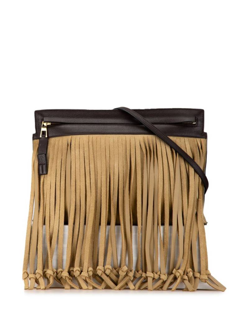 Loewe Pre-Owned 2010-2023 Fringe Suede T-Pouch crossbody bag - Brown von Loewe Pre-Owned