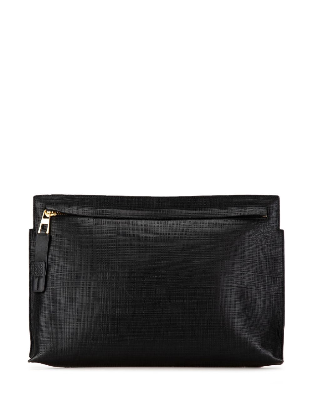 Loewe Pre-Owned 2010-2023 Leather Anagram T clutch bag - Black von Loewe Pre-Owned