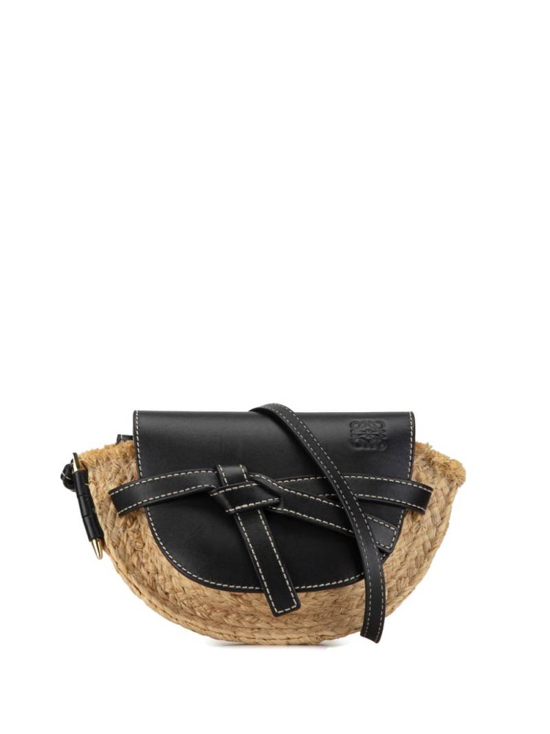 Loewe Pre-Owned 2010-2023 Mini Raffia Gate crossbody bag - Brown von Loewe Pre-Owned