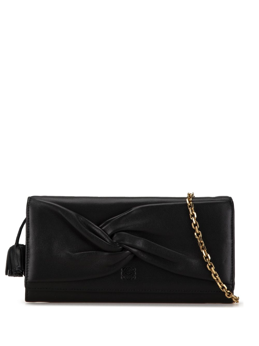 Loewe Pre-Owned 2010-2023 Nappa Bow Wallet on Chain crossbody bag - Black von Loewe Pre-Owned