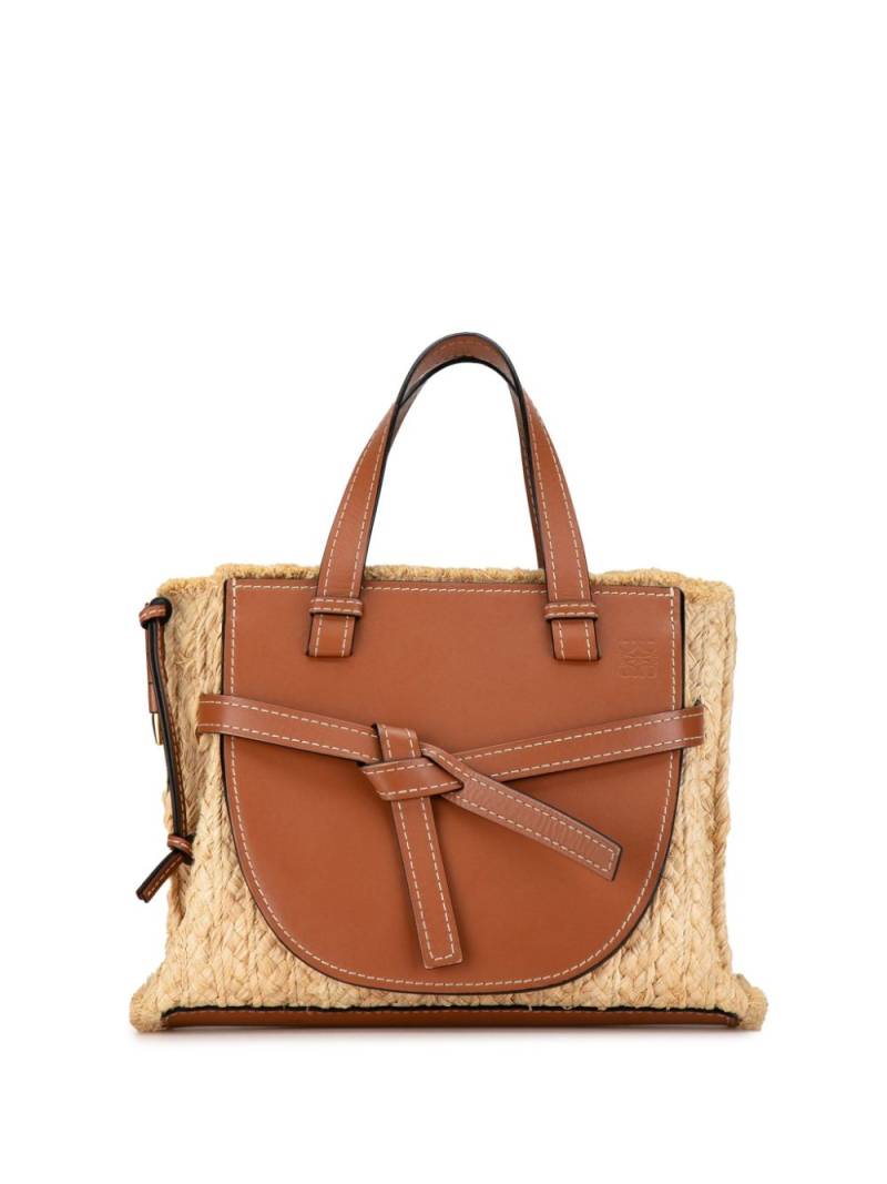 Loewe Pre-Owned 2018-2023 Small Raffia and Leather Gate Top Handle Bag satchel - Brown von Loewe Pre-Owned