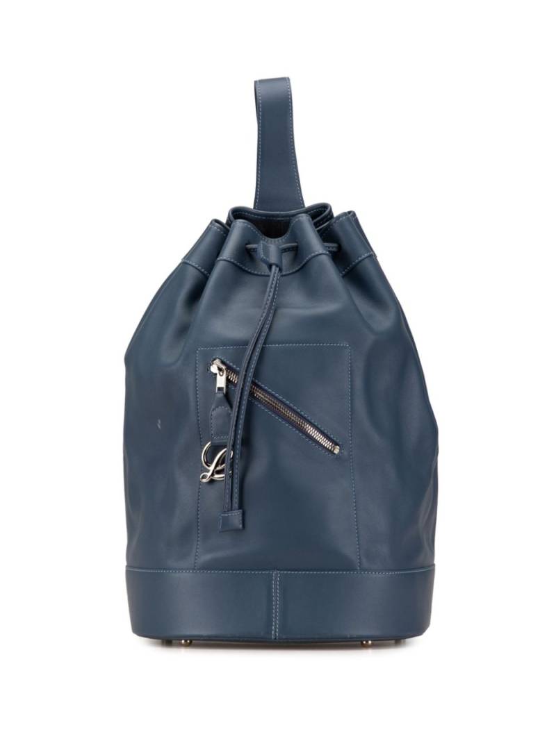 Loewe Pre-Owned 2018 Leather Anton Drawstring Sling backpack - Blue von Loewe Pre-Owned