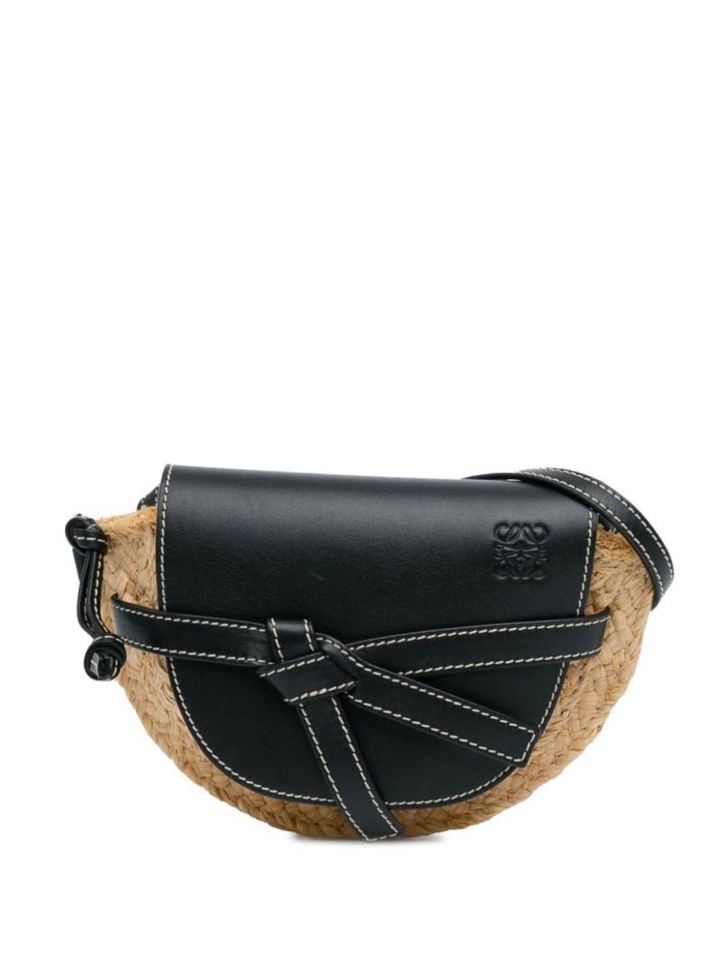 Loewe Pre-Owned 2018 Mini Raffia Gate crossbody bag - Brown von Loewe Pre-Owned