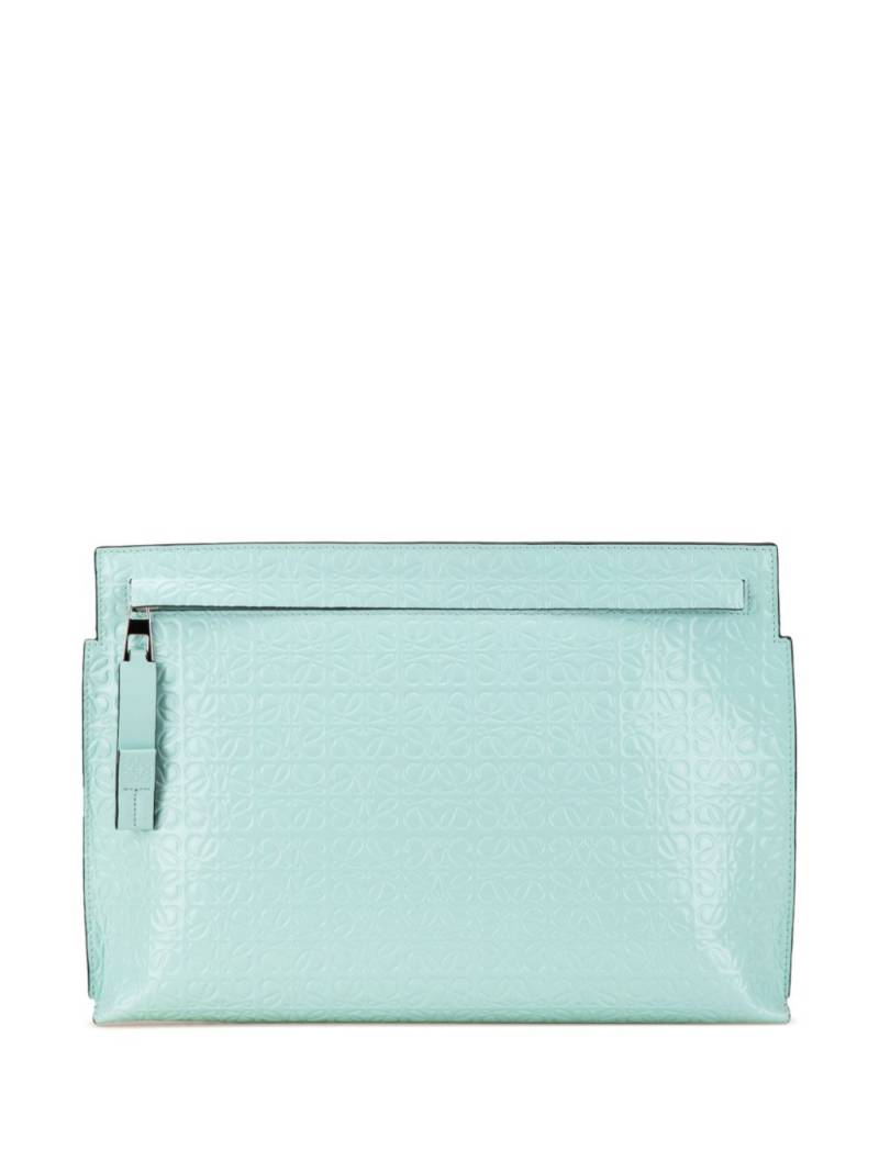 Loewe Pre-Owned 2019 Embossed Anagram Repeat T clutch bag - Blue von Loewe Pre-Owned