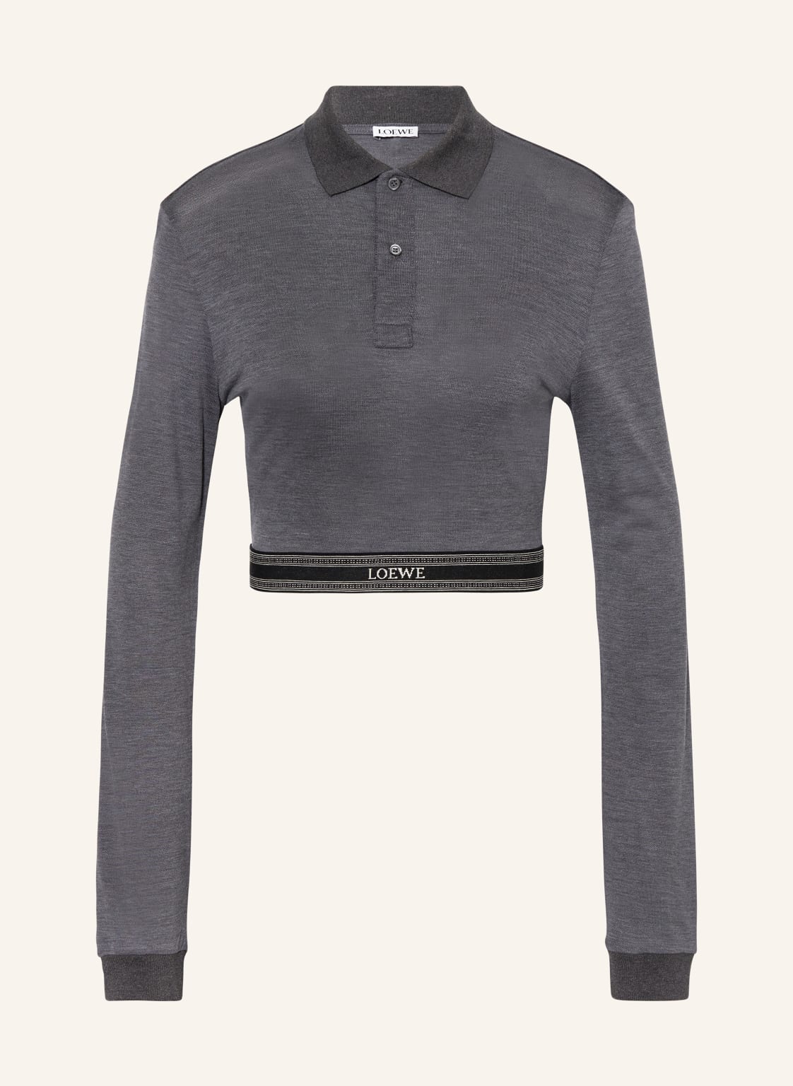 Loewe Cropped-Poloshirt Mit Seide grau von Loewe