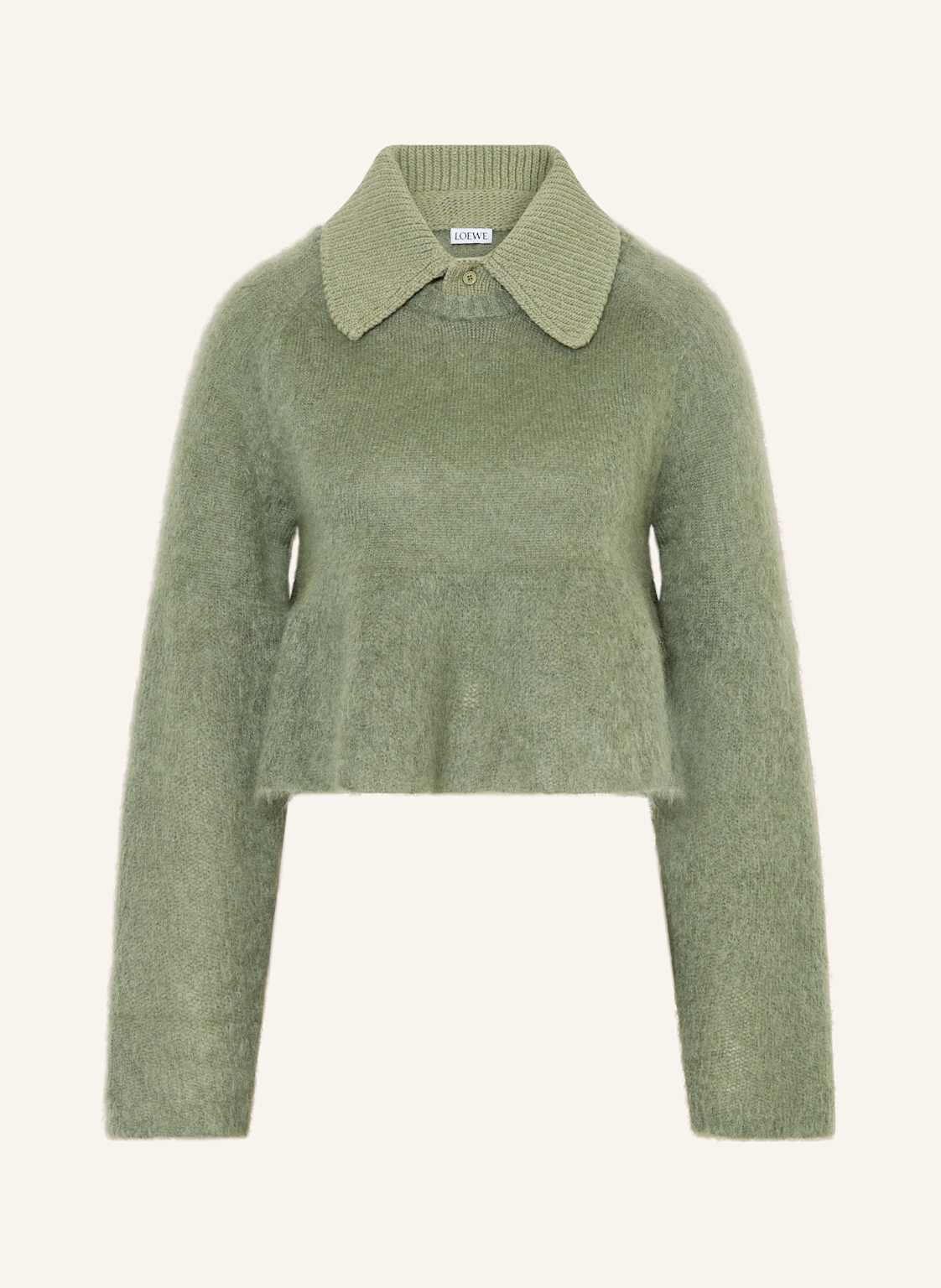 Loewe Cropped-Pullover Mit Mohair gruen Loewe Cropped-Pullover Mit Mohair gruen von Loewe
