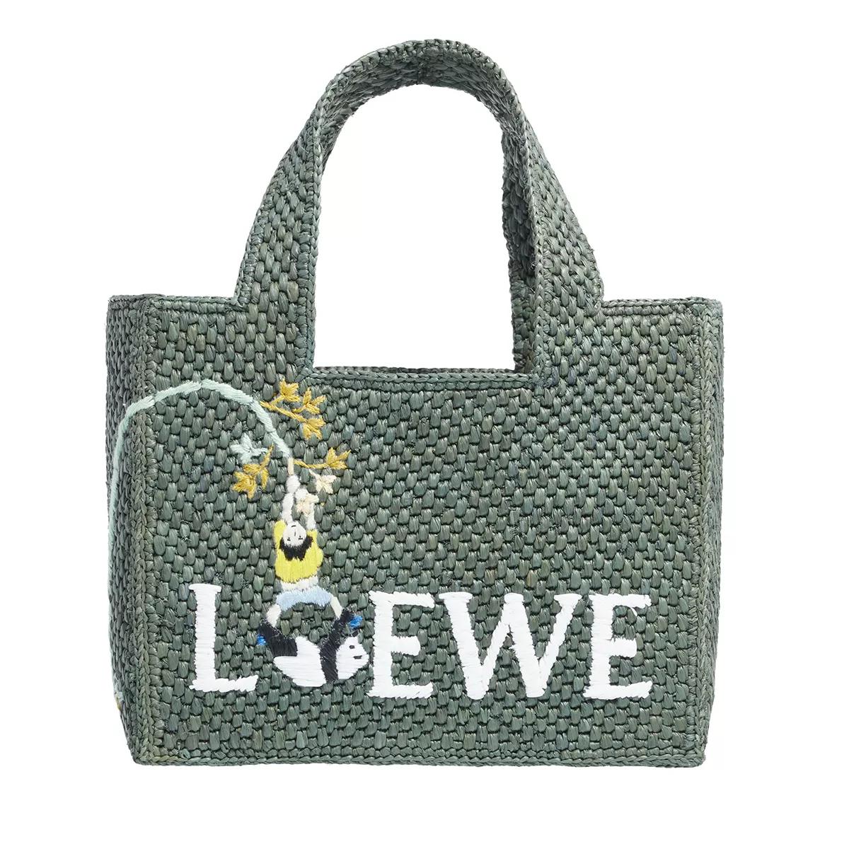 Loewe Henkeltasche - Font Tote Small Pandas - Gr. unisize - in Grün - für Damen von Loewe