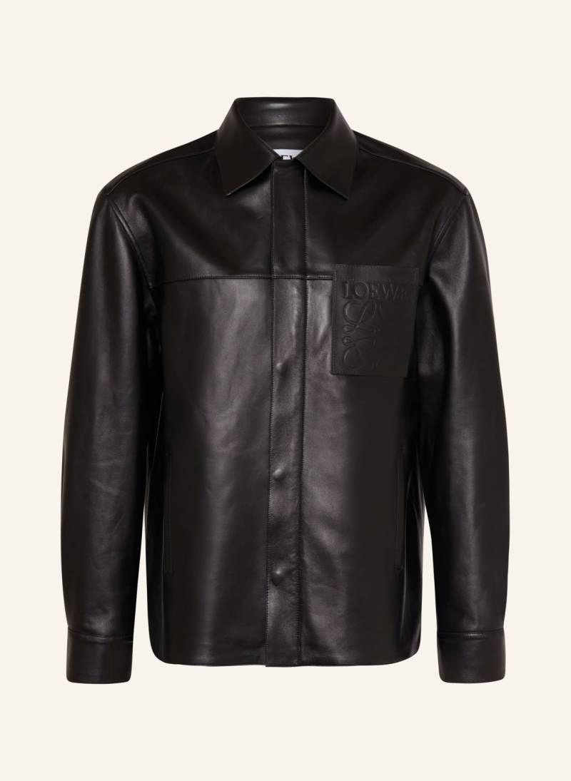 Loewe Leder-Overjacket schwarz von Loewe