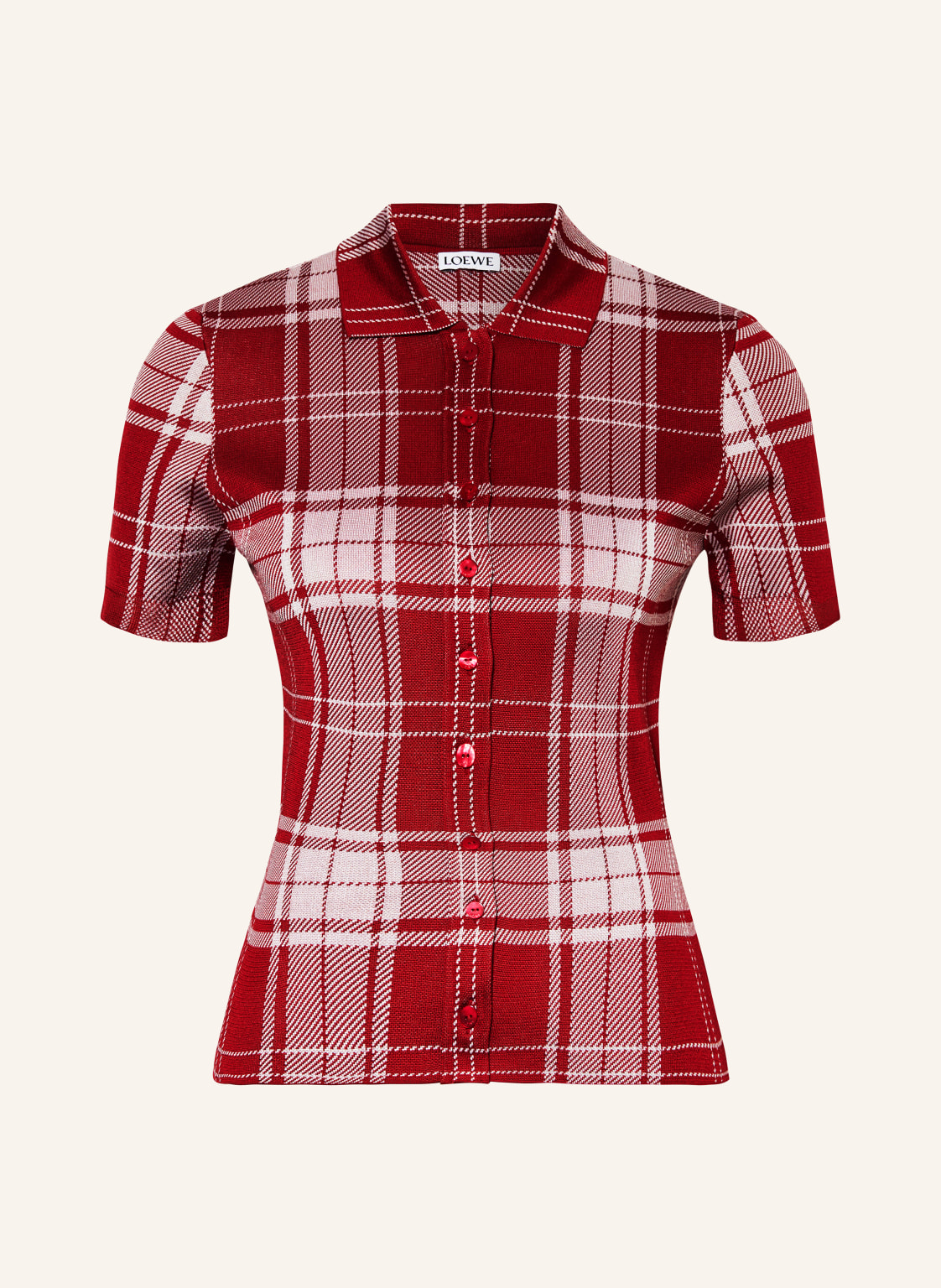 Loewe Strickbluse Aus Seide rot Loewe Strickbluse Aus Seide rot von Loewe