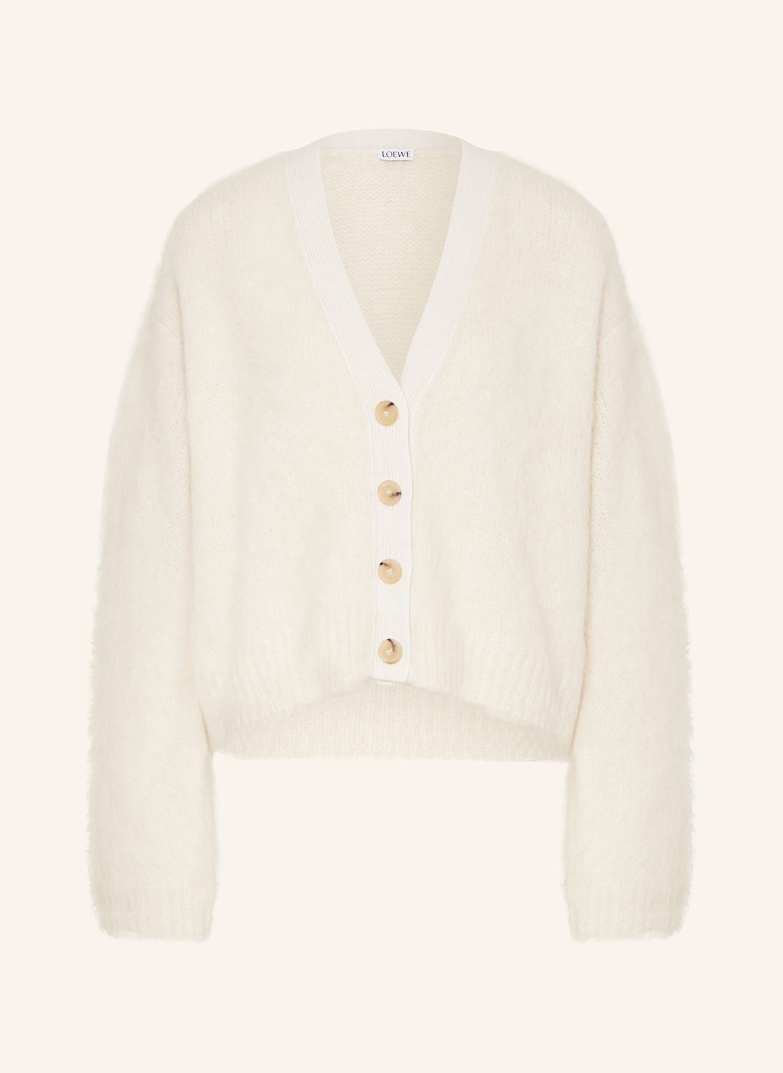 Loewe Strickjacke Mit Alpaka weiss Loewe Strickjacke Mit Alpaka weiss von Loewe
