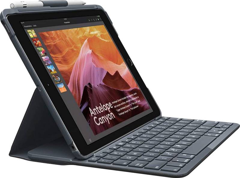 Logitech Tablet-Hülle »Slim Combo with detachable BT Keyboard for iPad, Graphite - DE-Layout«, iPad von Logitech