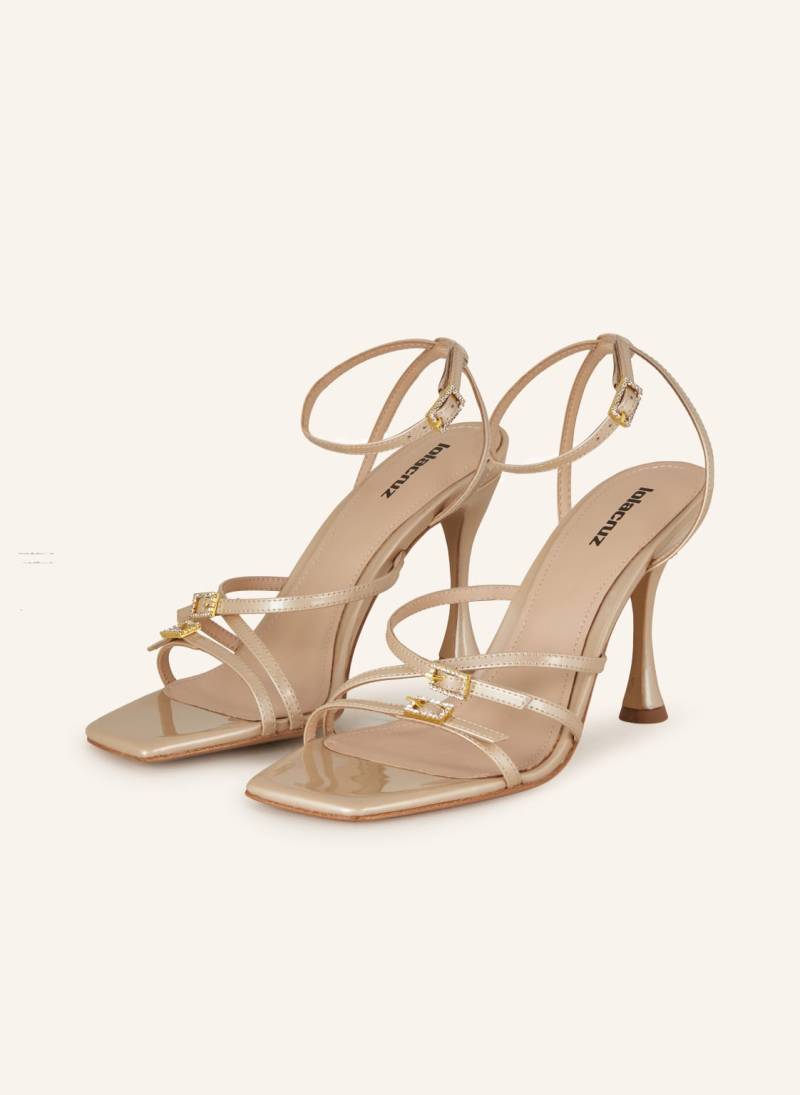 Lola Cruz Sandaletten Mit Schmucksteinen beige von Lola Cruz