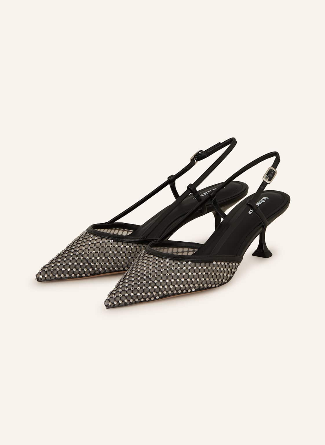 Lola Cruz Slingpumps Mit Schmucksteinen schwarz von Lola Cruz