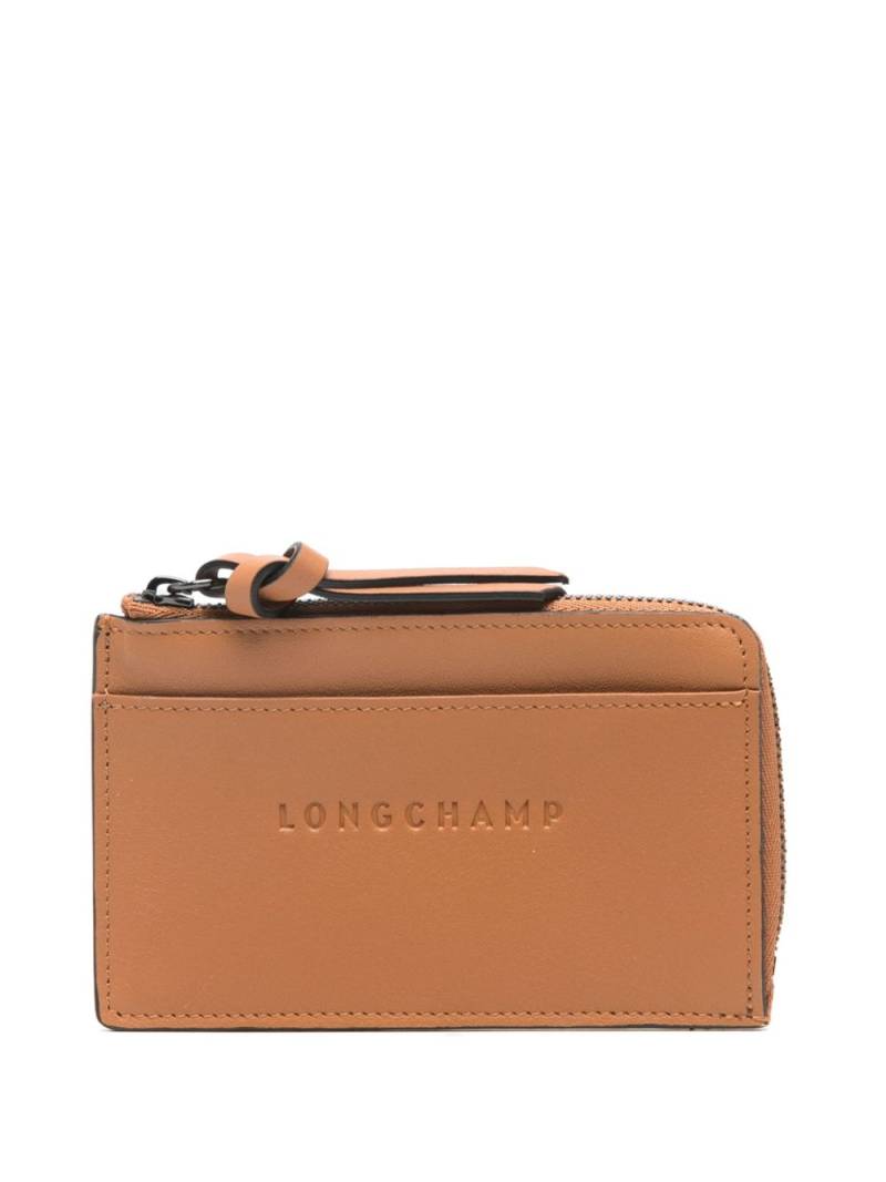 Longchamp 3D leather card holder - Brown von Longchamp