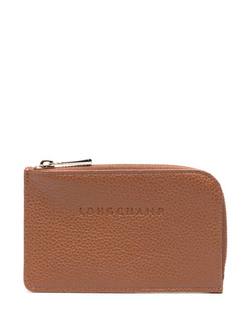 Longchamp Le Foulonné leather cardholder - Brown von Longchamp