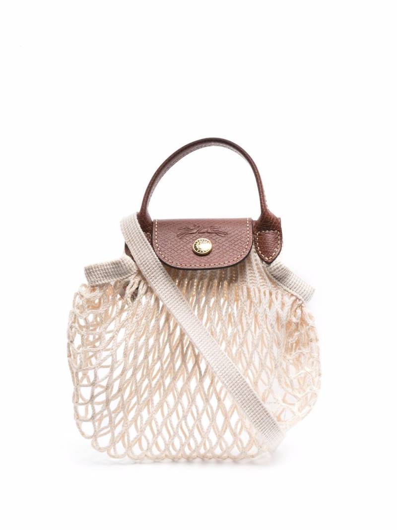 Longchamp Le Pliage Filet knitted mesh cross-body bag - Neutrals von Longchamp