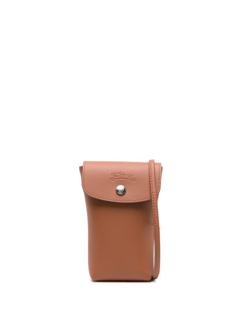 Longchamp Le Pliage Xtra leather phone case - Brown von Longchamp