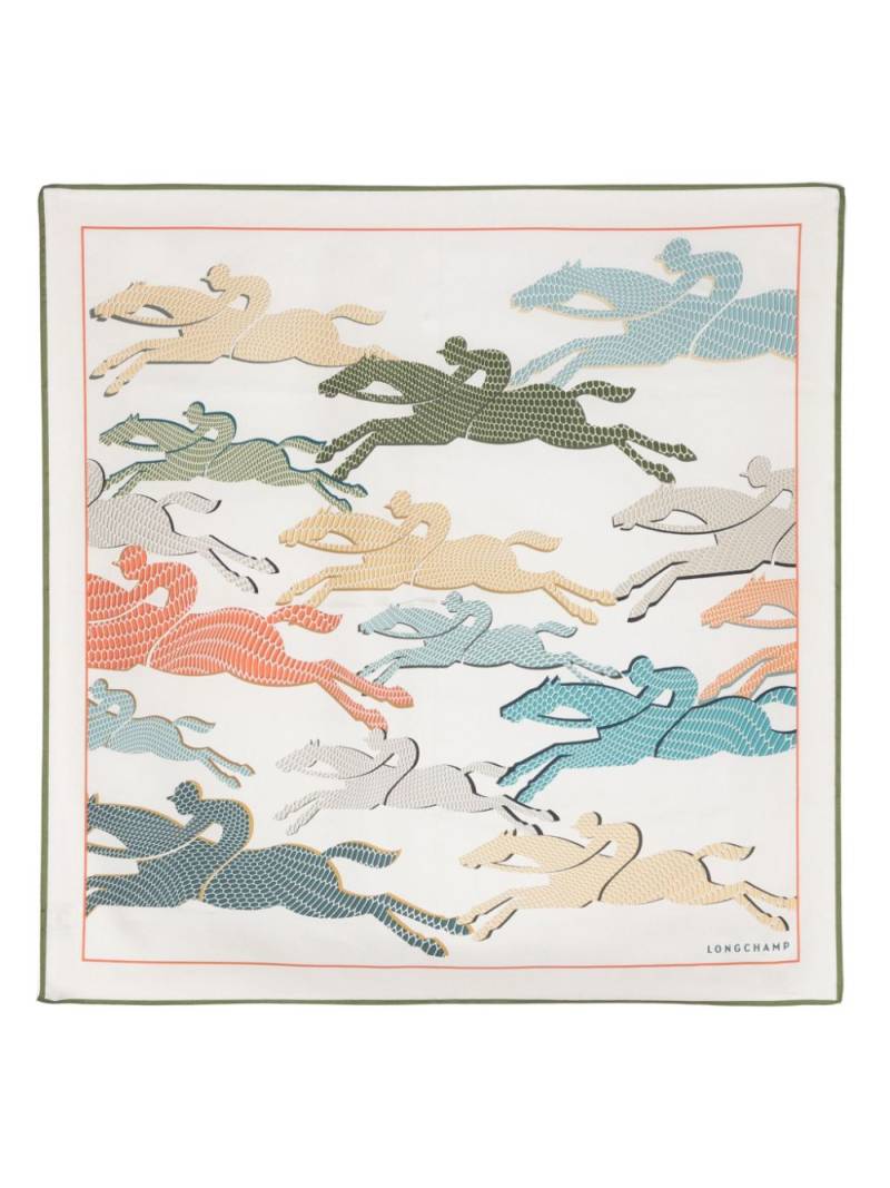 Longchamp Longchamp Run silk scarf - Neutrals von Longchamp