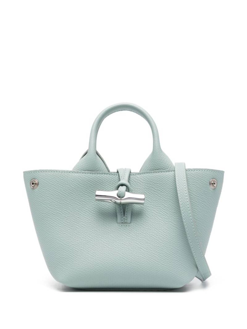 Longchamp XS Le Roseau Essential leather bucket bag - Blue von Longchamp