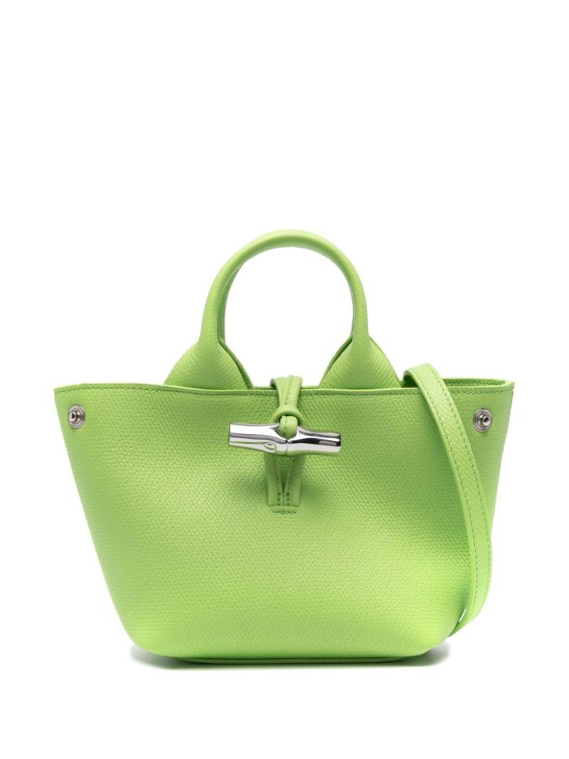 Longchamp XS Le Roseau Essential leather bucket bag - Green von Longchamp