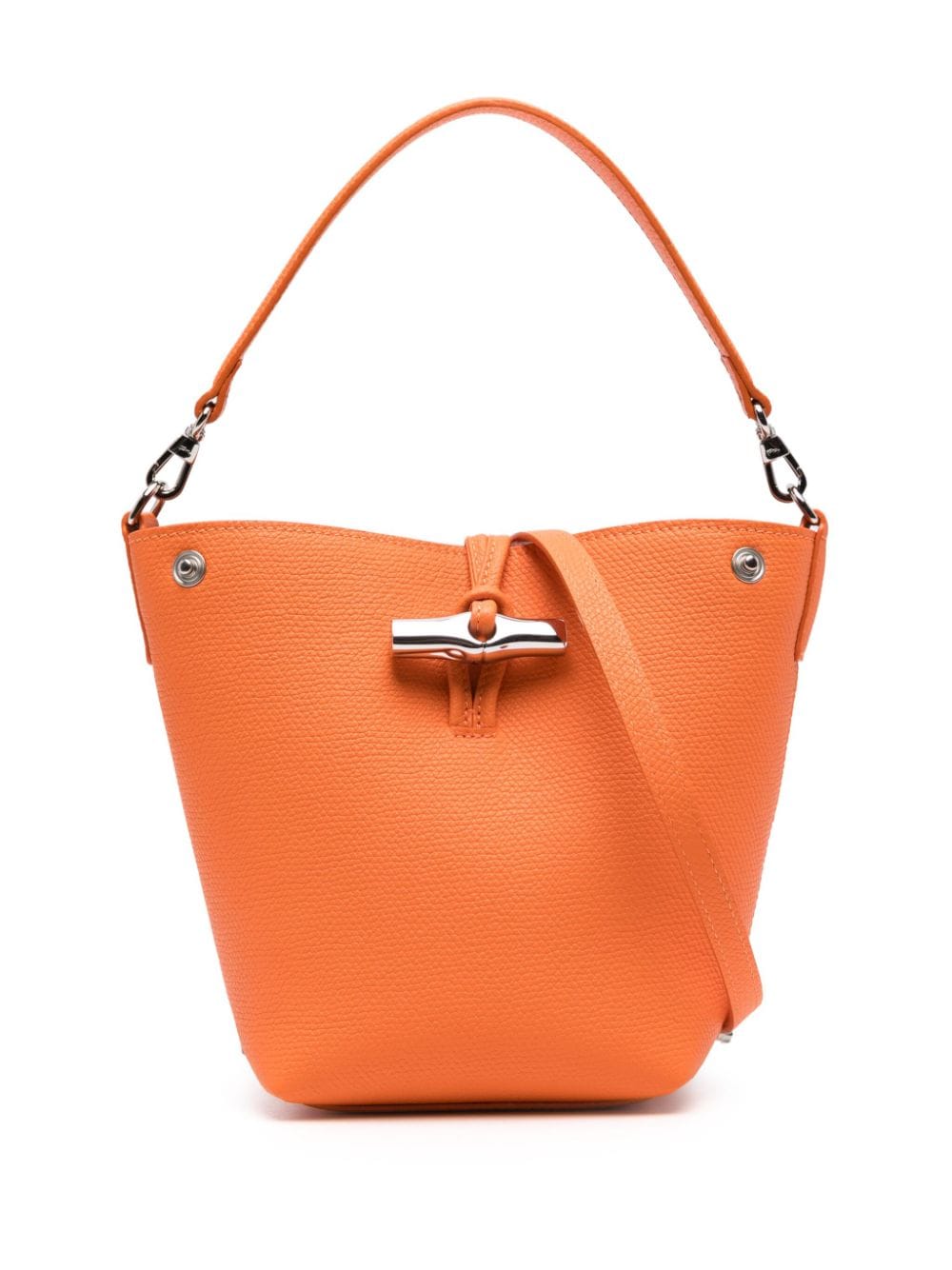 Longchamp XS Le Roseau Essential leather bucket bag - Orange von Longchamp