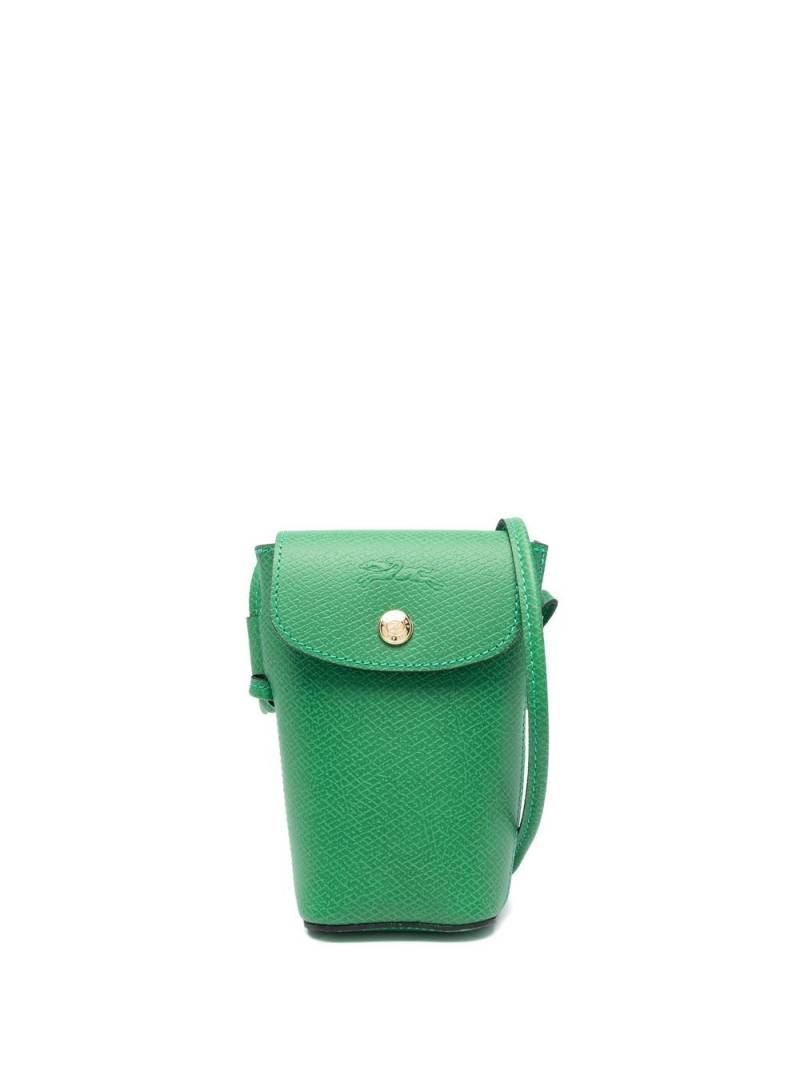 Longchamp logo-embossed leather phone case - Green von Longchamp