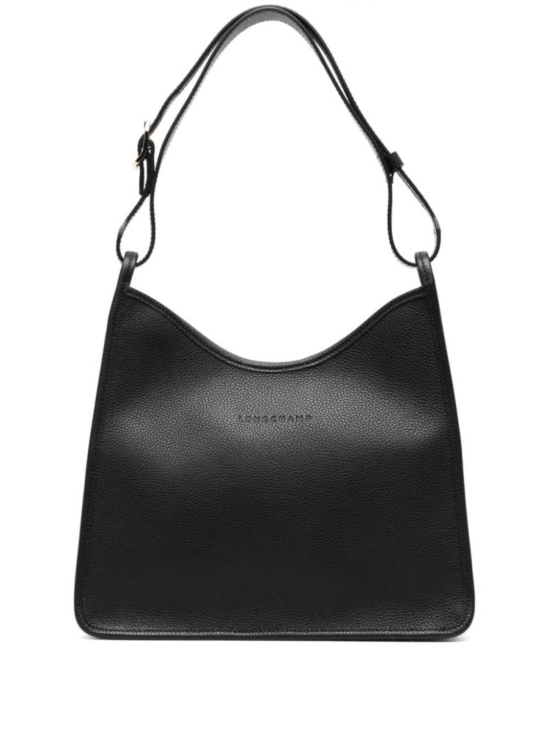 Longchamp medium Le Foulonné Hobo leather bag - Black von Longchamp